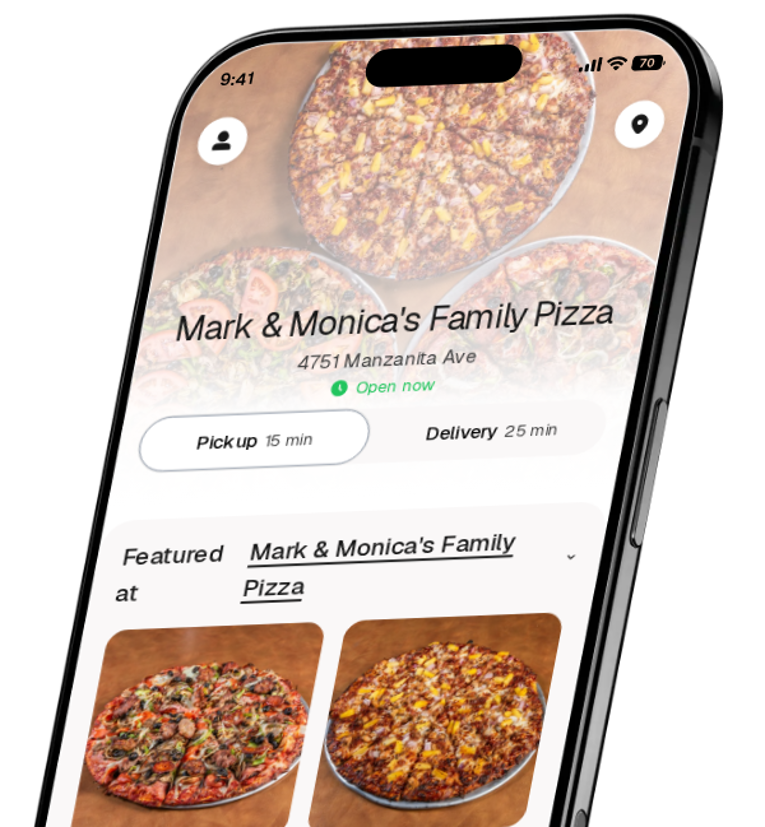 Mark & Monica's Family Pizza app preview